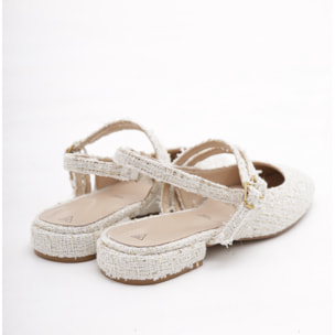 SLINGBACK FLAT TWEED PANNA