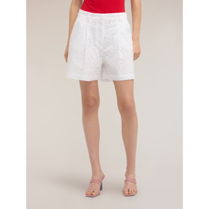 Motivi - Shorts a vita alta in sangallo - Bianco