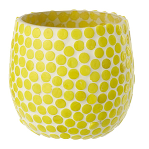J-Line Chandelier Mosaïque - verre - jaune - medium