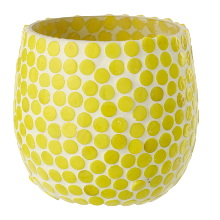 J-Line Chandelier Mosaïque - verre - jaune - medium