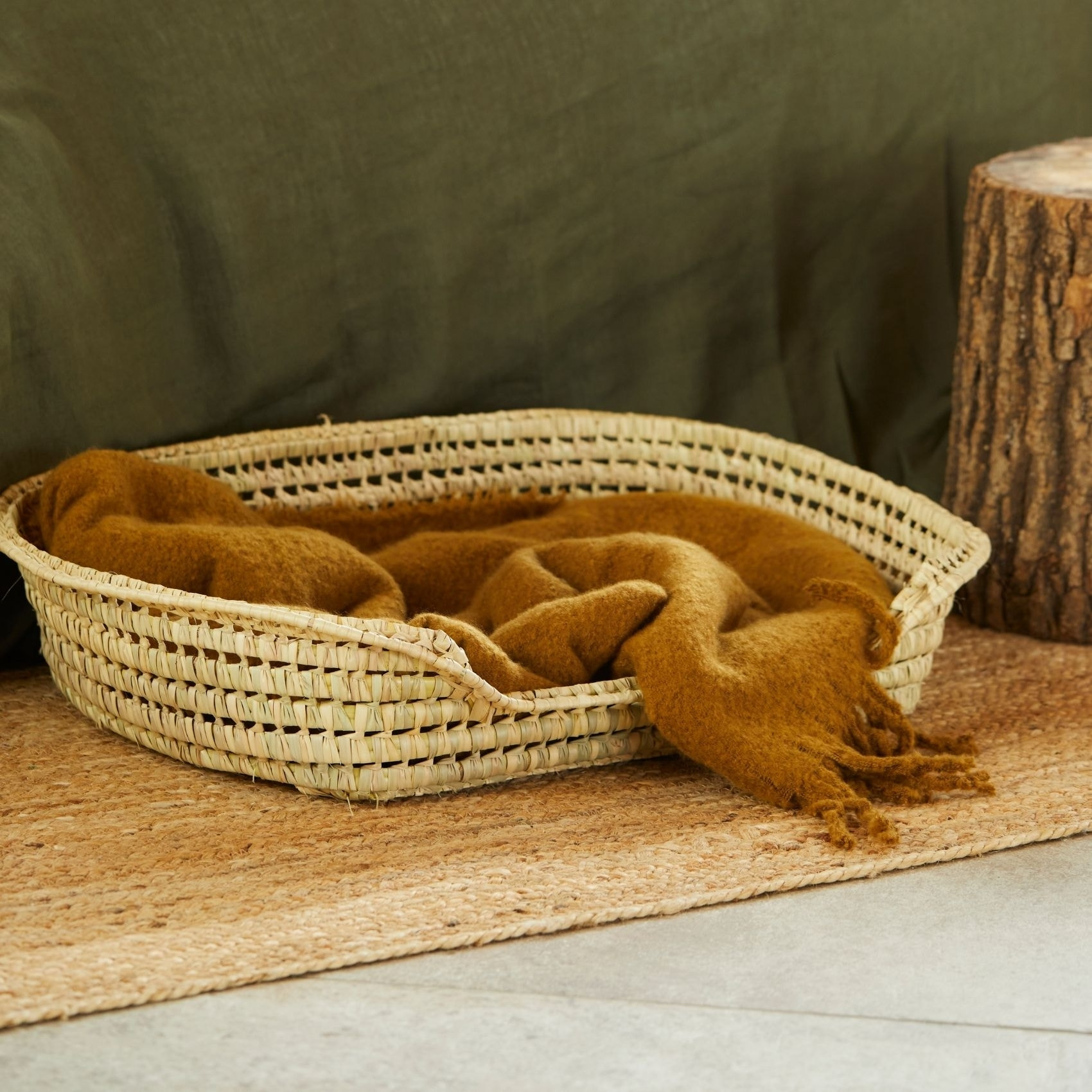 Panier Osier pour chien - Naturel