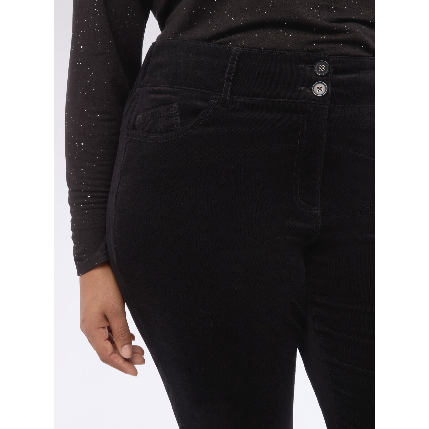 Fiorella Rubino - Pantalones skinny de terciopelo - Negro