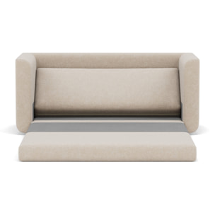 Isana - Canapé 2 places convertible déplimousse avec accoudoirs incurvés en tissu - Beige