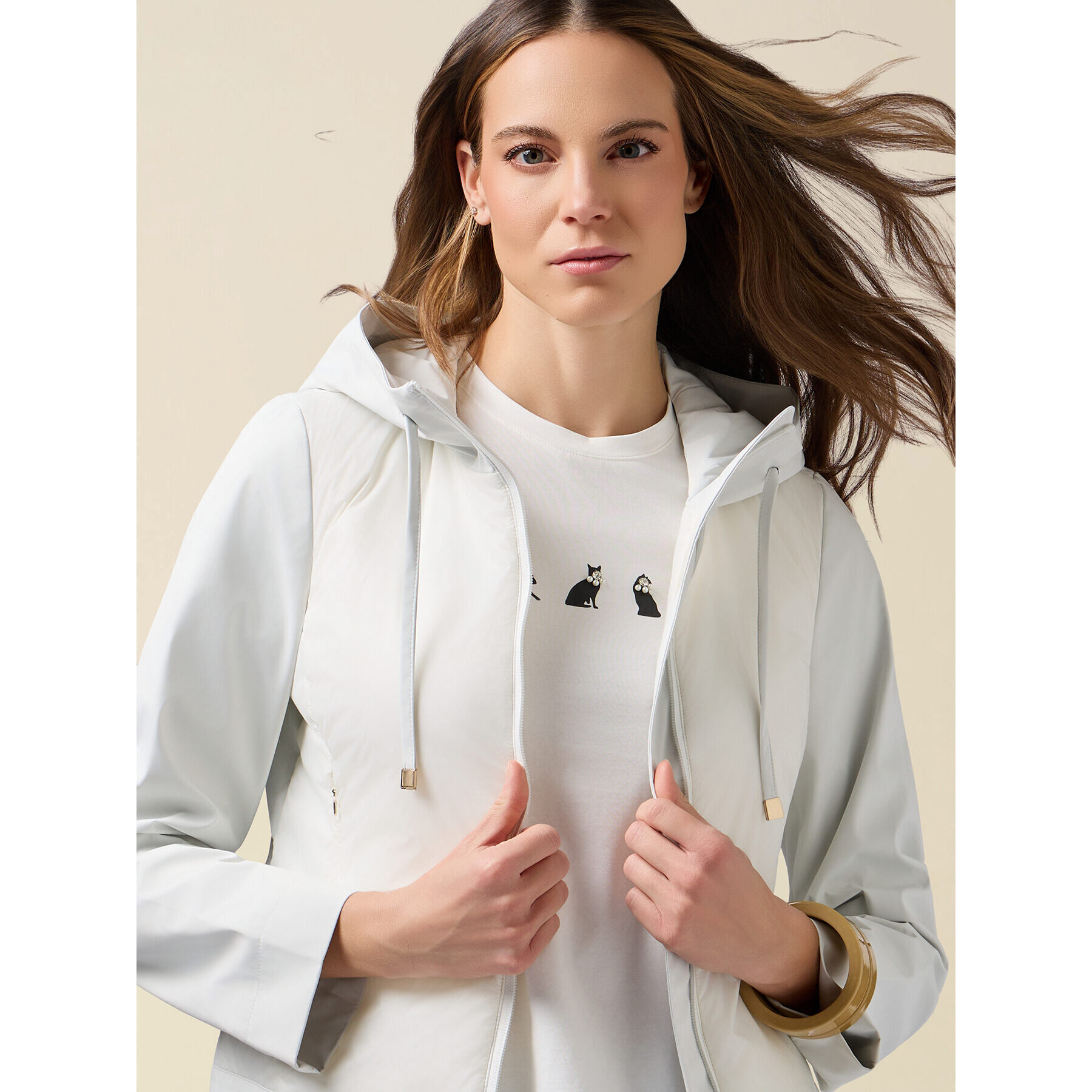 Oltre - Piumino lightweight combinato - Bianco