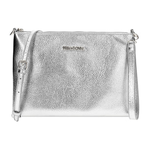 Pochette donna argento in laminato