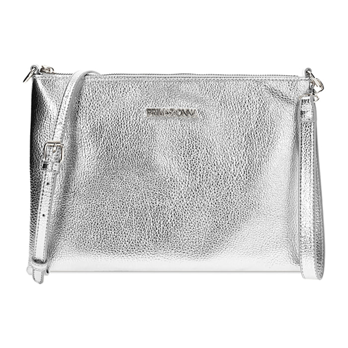 Pochette donna argento in laminato