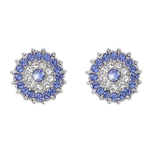 Pendientes Round Pave' adornado con cristales de Swarovski