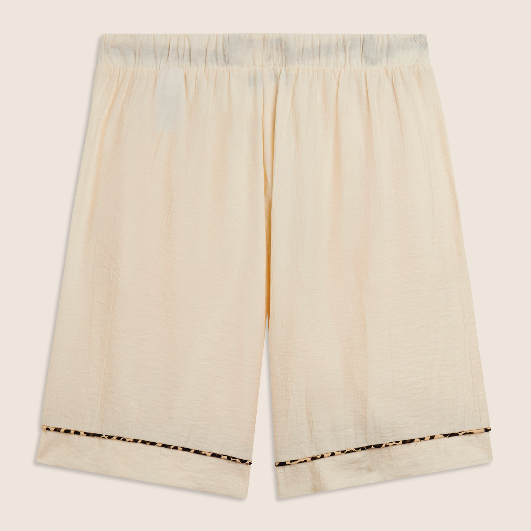 Pantaloni corti wide leg in tessuto crinkle