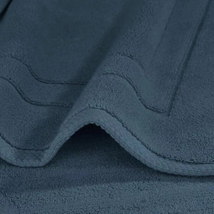 Tapis de bain pur coton 900 g/m² uni bleu Elea bleu ardoise