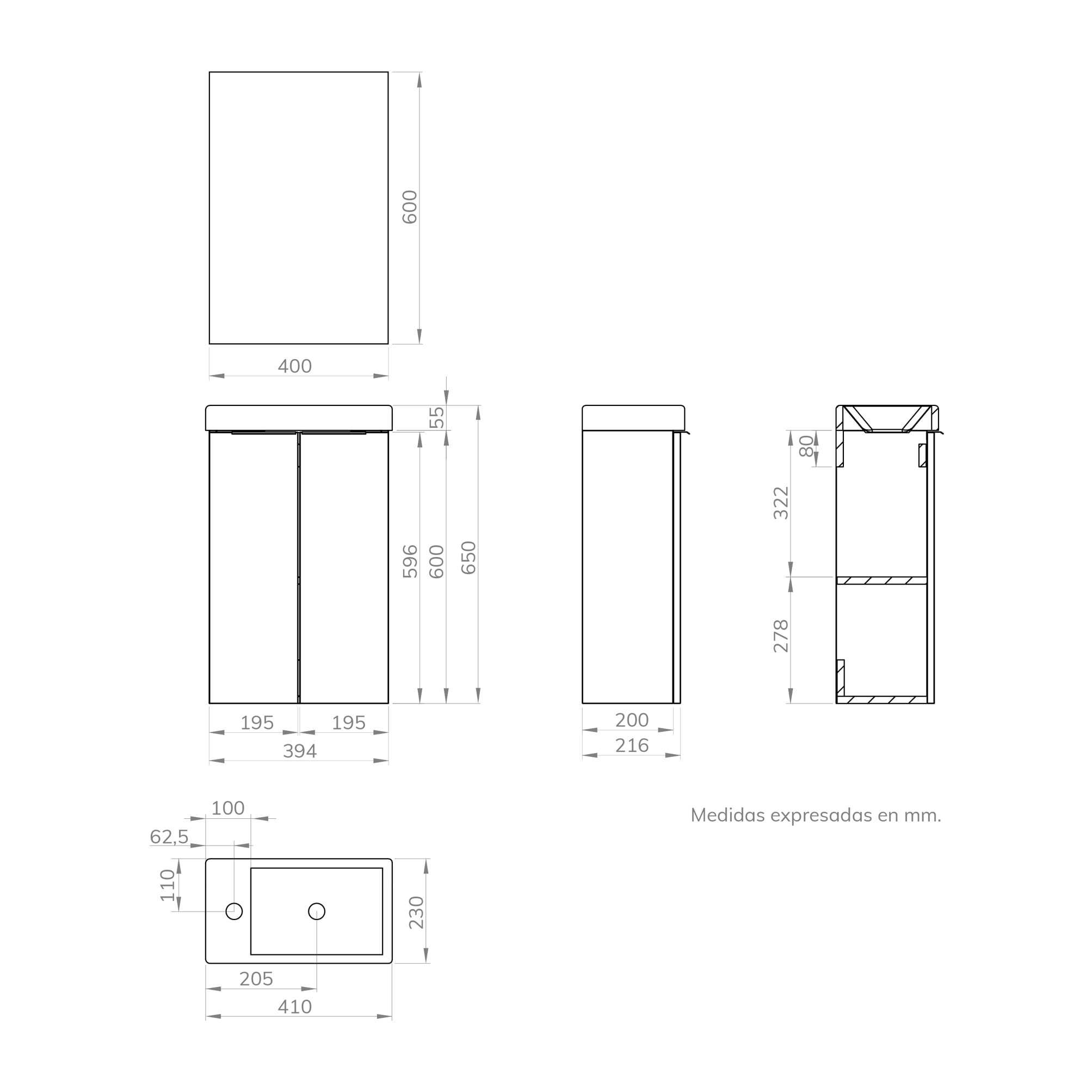 Ensemble de salle de bain MIKI 40, Alday, Nature