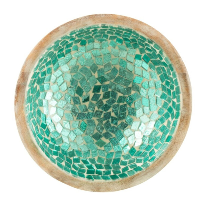 J-Line bol Mosaïque - bois - vert - small