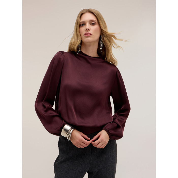 Motivi - Blusa in raso The Tailoring Lab - Bordeaux