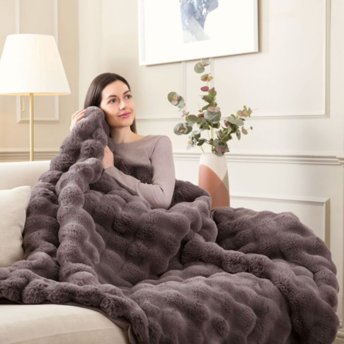 Couverture chauffante DREAMLAND HYGGE DAYS CLOUDY GRIS 6T 160X120