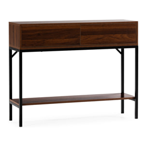 Mesa consola Auri 2 cajones efecto Nogal