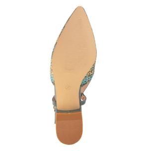 Ballerine slingback in tessuto multicolore