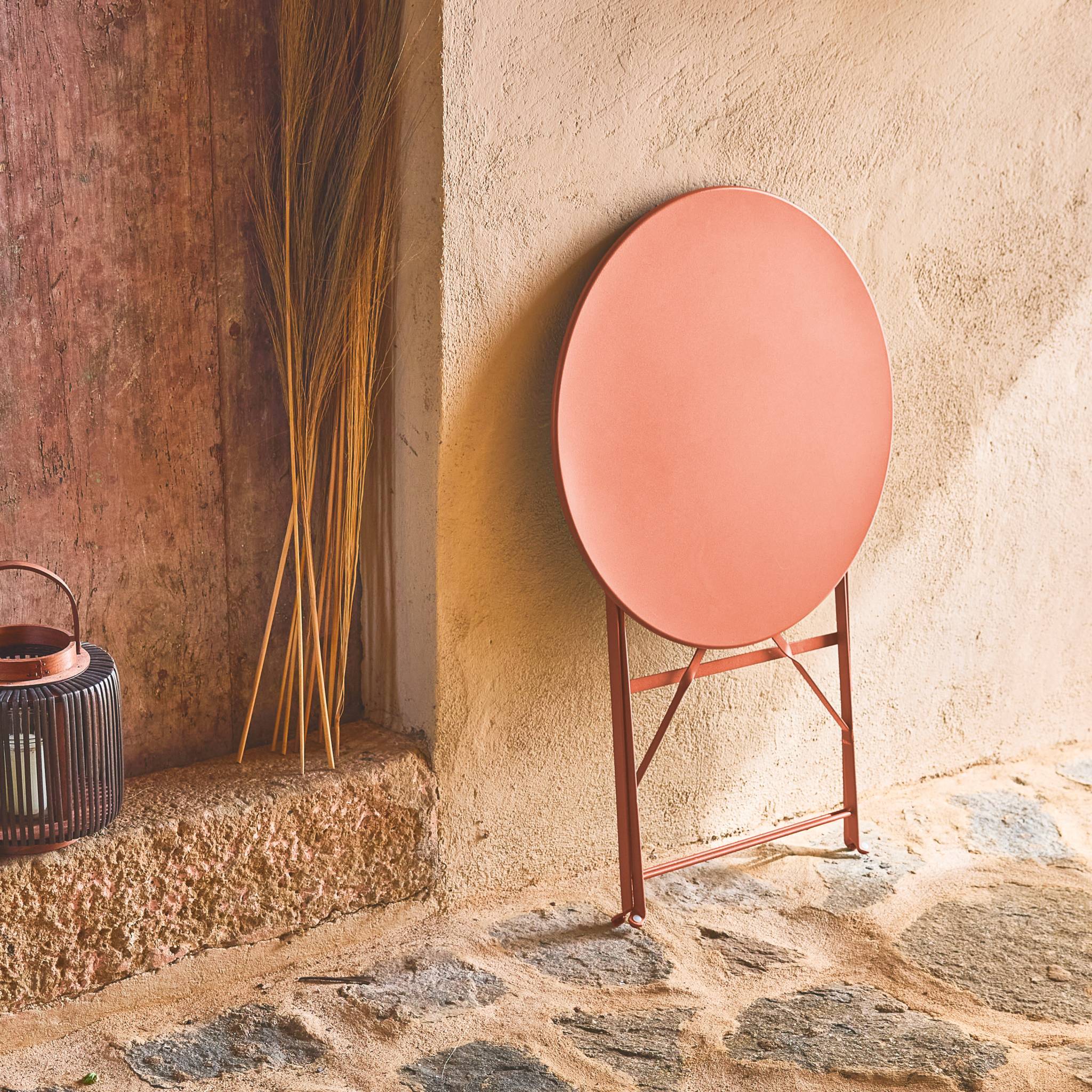 Table de jardin bistrot ronde pliante métal 2 places EMILIA 60CM