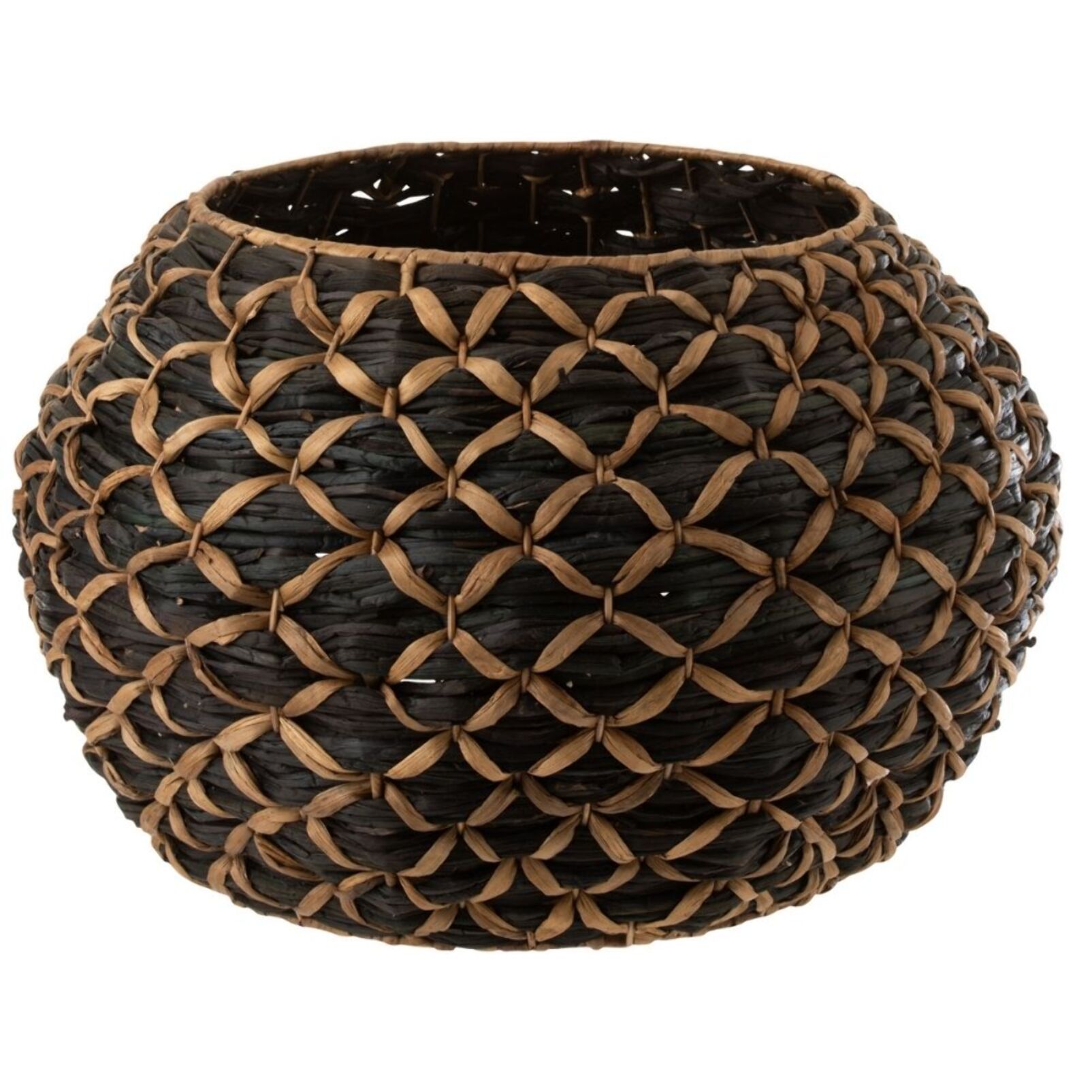 J-Line vase Roni Boule - bois - noir/marron - large - 41 cm de hauteur