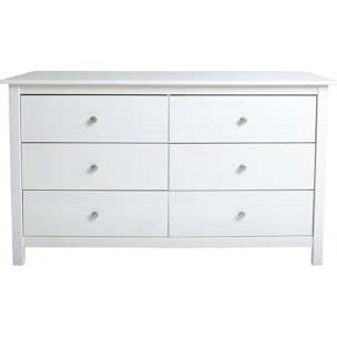 Commode 6 tiroirs en pin massif - ELTON