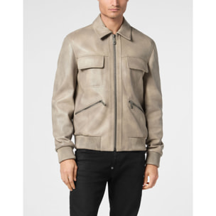 PHILIPP PLEIN Leather Bomber