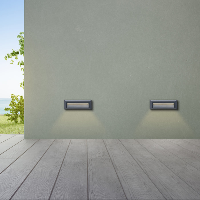 FORLIGHT APLIQUE IP65 SIRAM LED 2.5 BLANCO CÁLIDO - 3000K ON-OFF GRIS URBANO 290