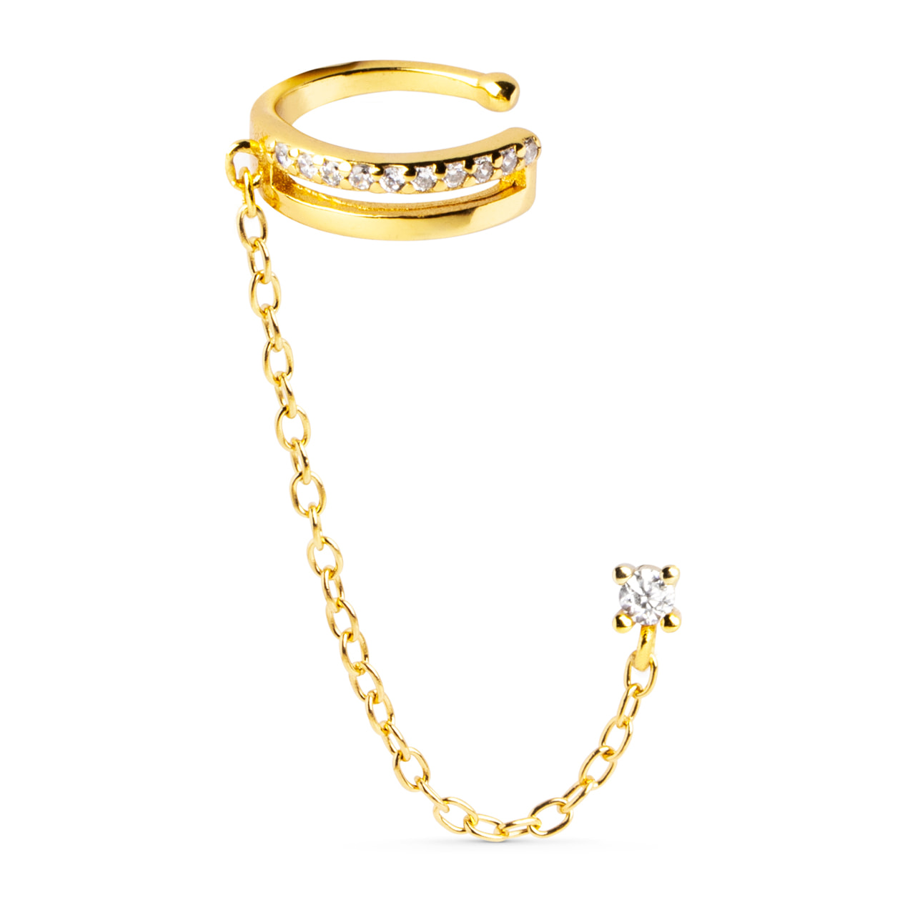 Pendiente Suelto Zoe Plata Baño Oro