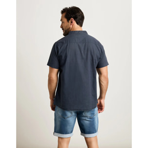 Camisa Manga Corta Azul Marino- Norla