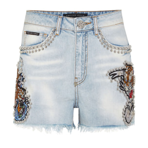 PHILIPP PLEIN Denim Shorts TATTOO