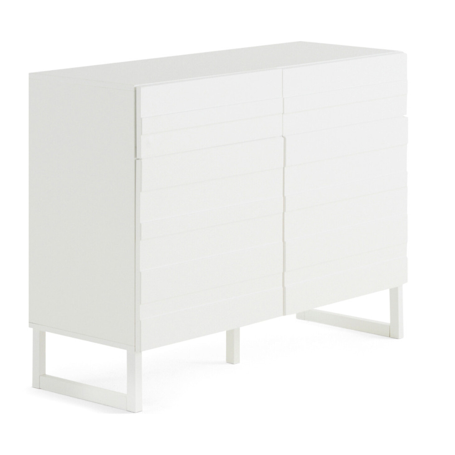 Sofia - buffet bas - blanc mat - 2 portes et 2 tiroirs - 110 cm - Blanc