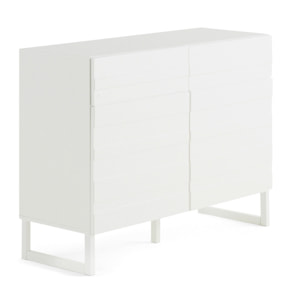 Sofia - buffet bas - blanc mat - 2 portes et 2 tiroirs - 110 cm - Blanc