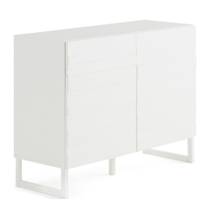 Sofia - buffet bas - blanc mat - 2 portes et 2 tiroirs - 110 cm - Blanc