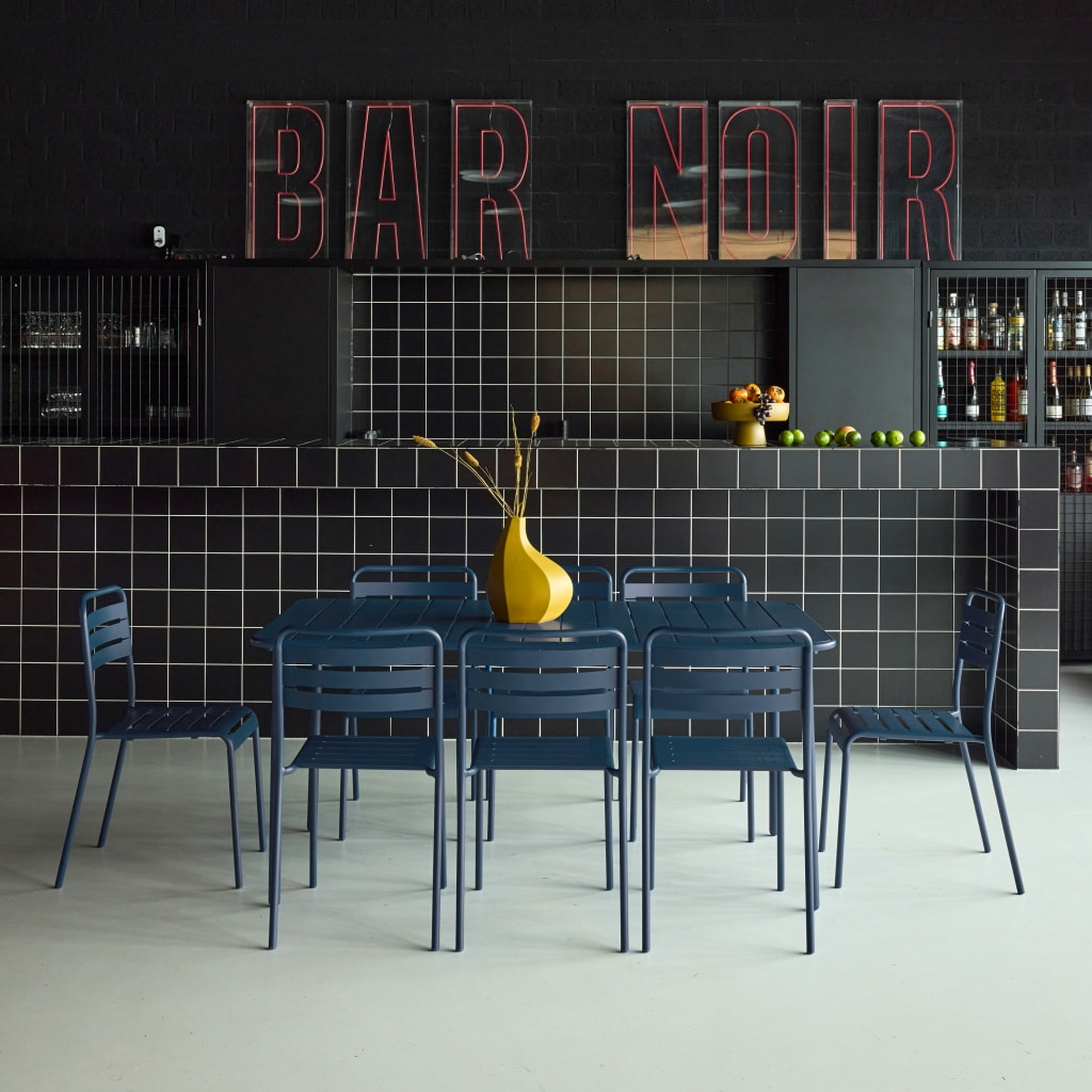 Table de jardin métal + 8 assises AMÉLIA