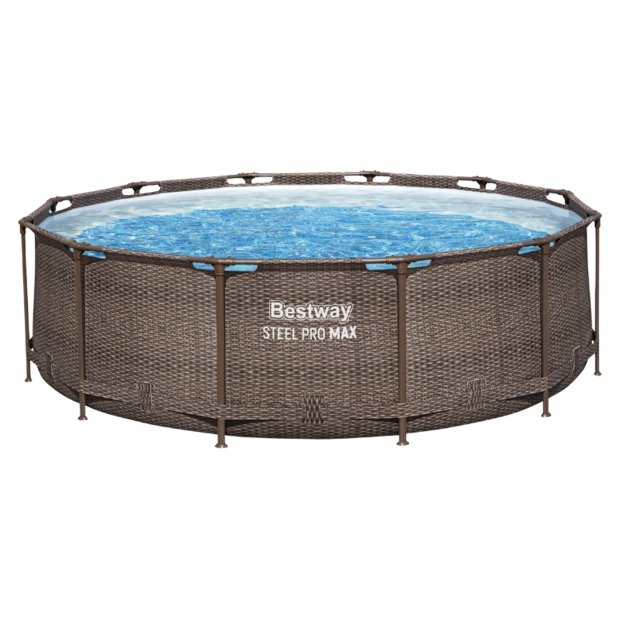 Bestway Piscine hors sol - Ronde - Steel Pro Max - Effet Rotin - 366 x 100 cm