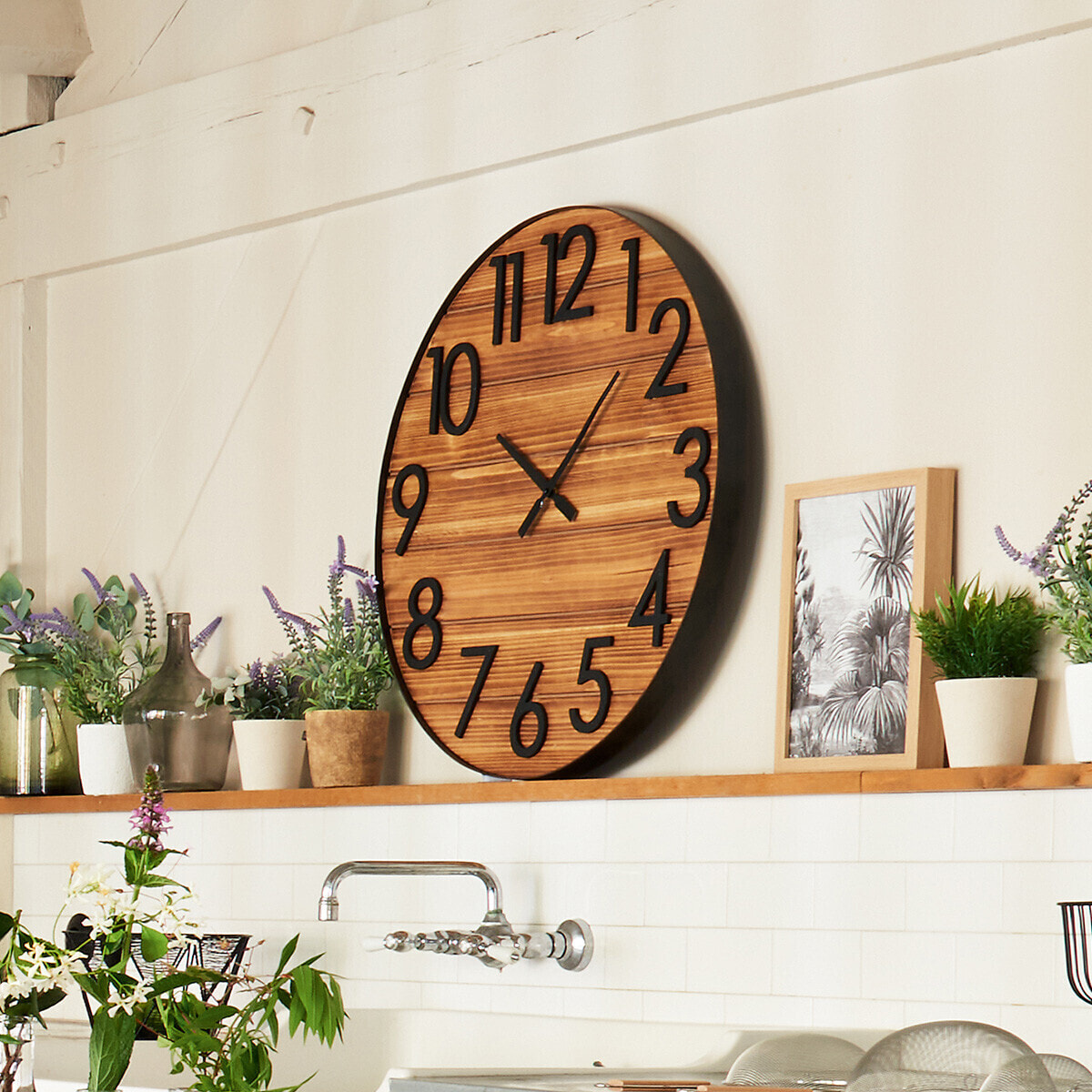 Horloge "Abby" - bois D70 cm