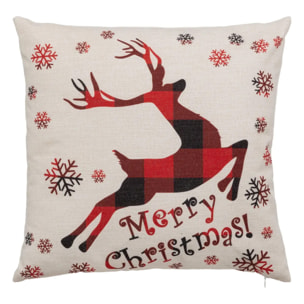 Coussin renne en coton 40x40