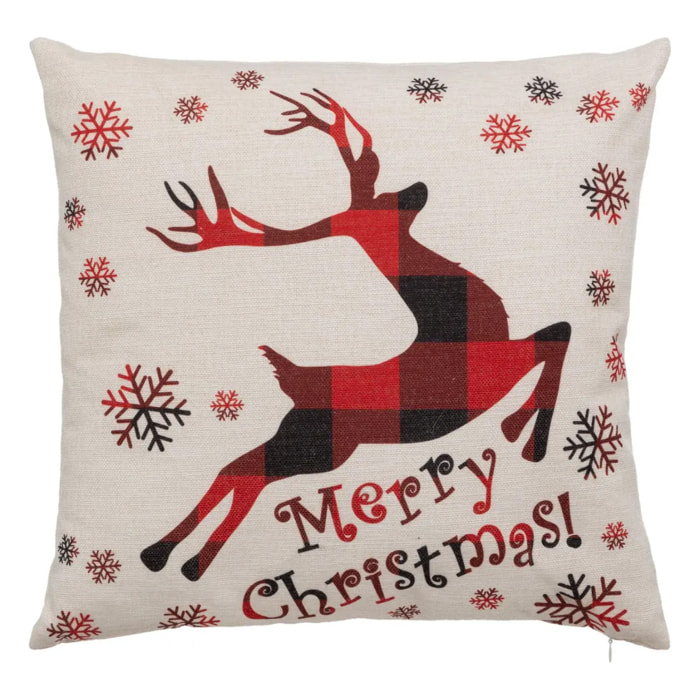 Coussin renne en coton 40x40