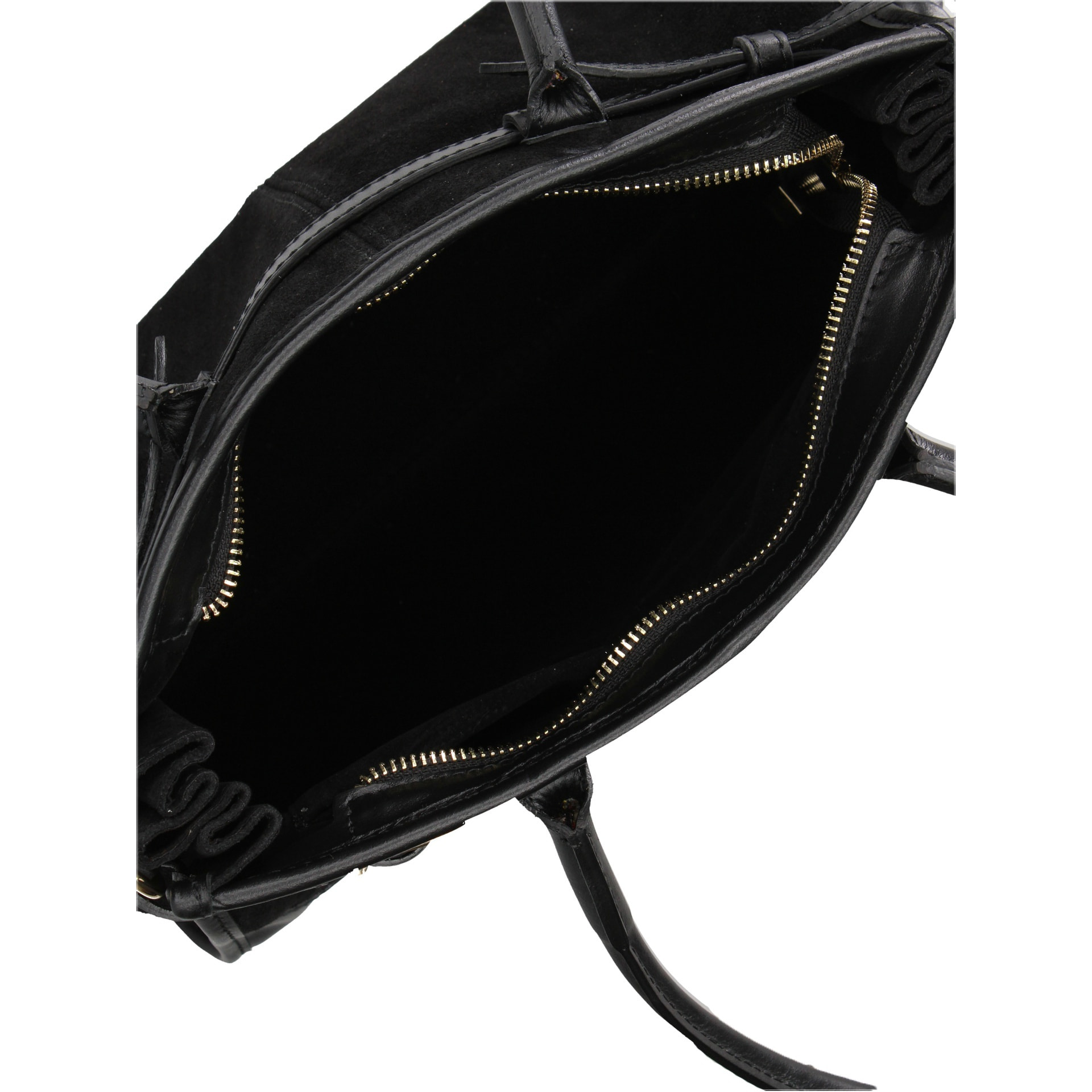 Borsa a spalla da donna Made in Italy - Modello Novara Ultra - Pelle scamosciata - 31.5 x 20.0 x 14.0 cm