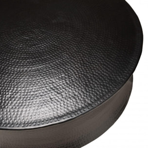 JONAS - Table basse ronde 117x117cm en aluminium noir