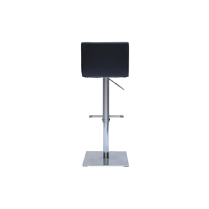 Tabouret de bar design réglable noir et inox brossé SHEINA