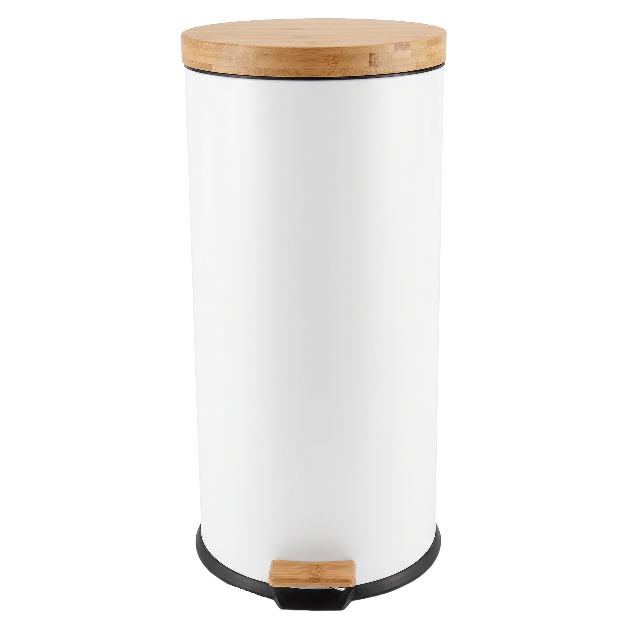 Poubelle à pédale inox bois FOREST 30L