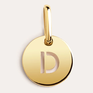 Charm Mini Medallion Letter Argento Placcato Oro