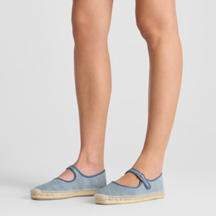 Alpargata plana Padua mary-jane en algodón orgánico con hebilla