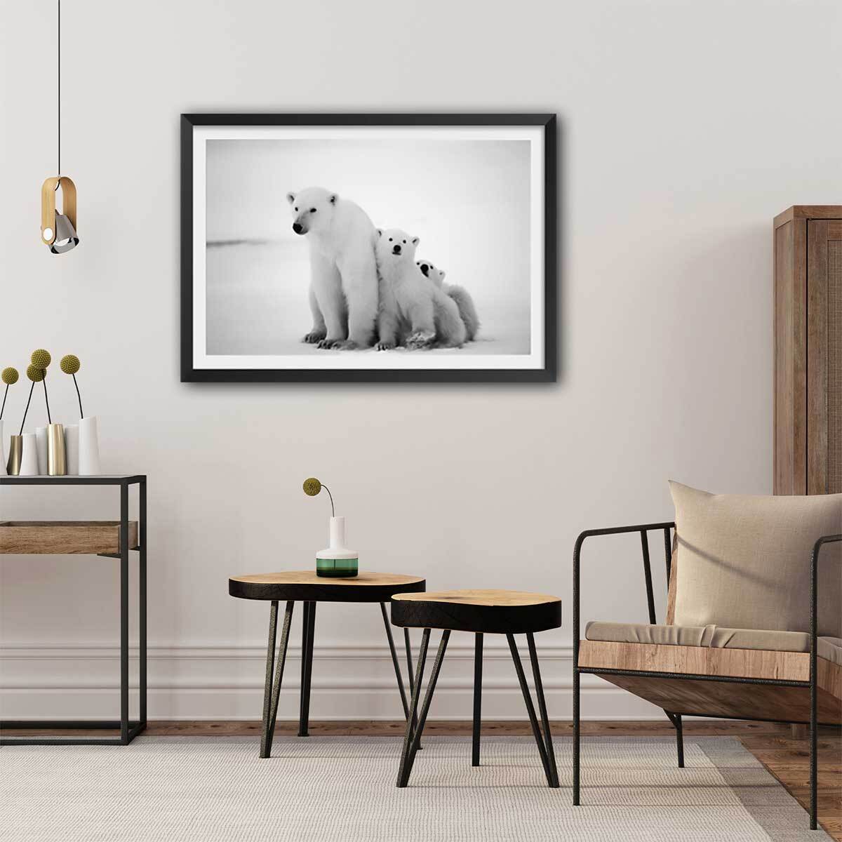 Affiche animaux family polar bear Affiche seule