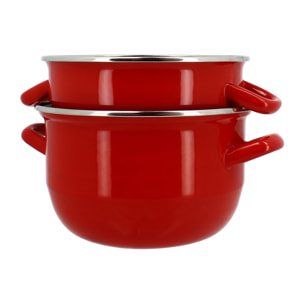 Marmite à moules rouge 18cm