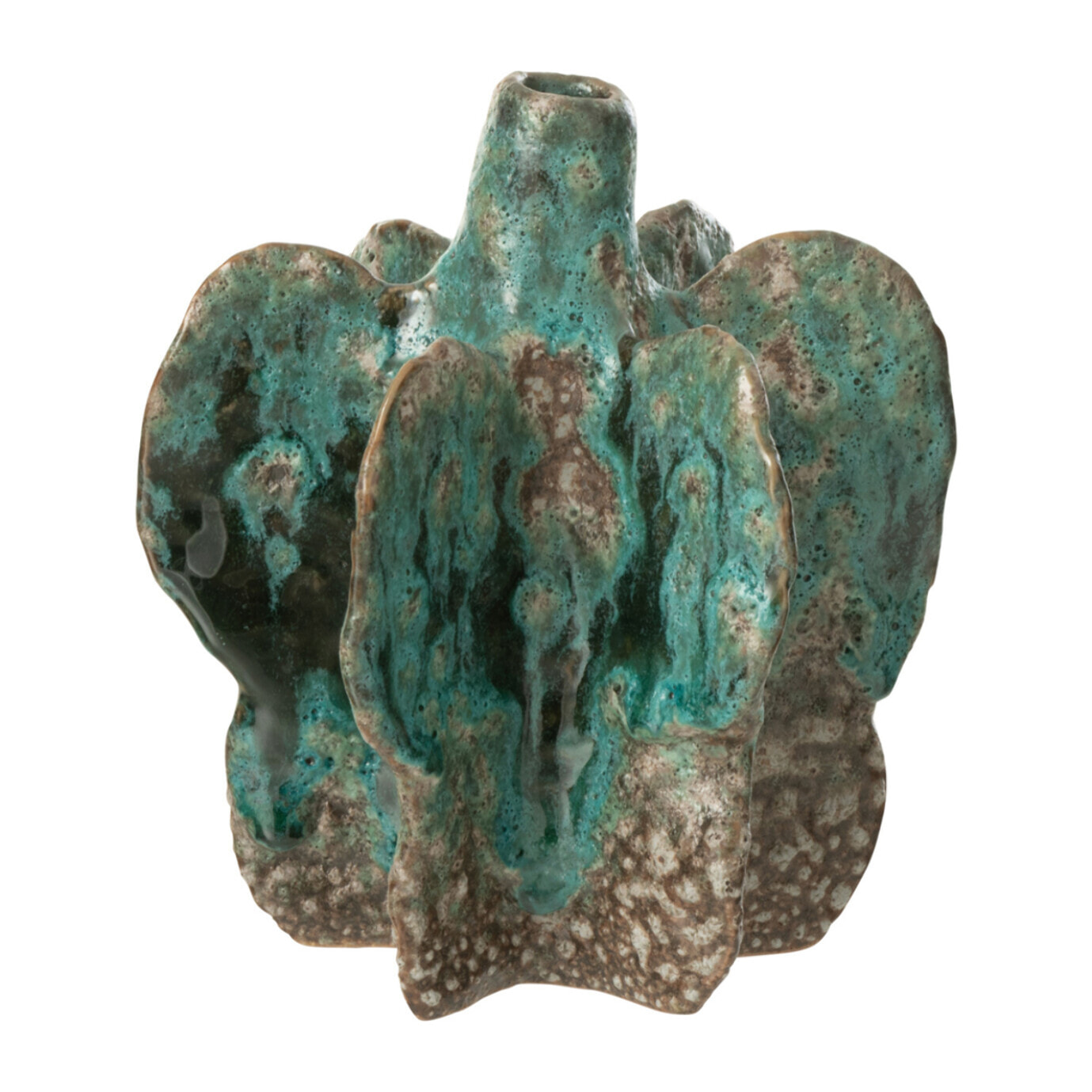 J-Line vase Naga - céramique - azuur/brun - small - Ø 12.5 cm