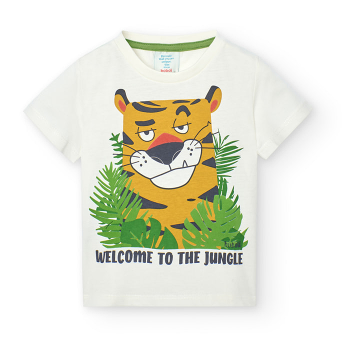 Camiseta niÃ±o estampada, mangas cortas, blanco, 328070