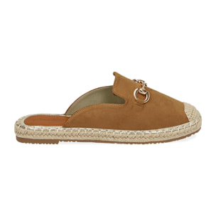 Espadrillas cognac in microfibra