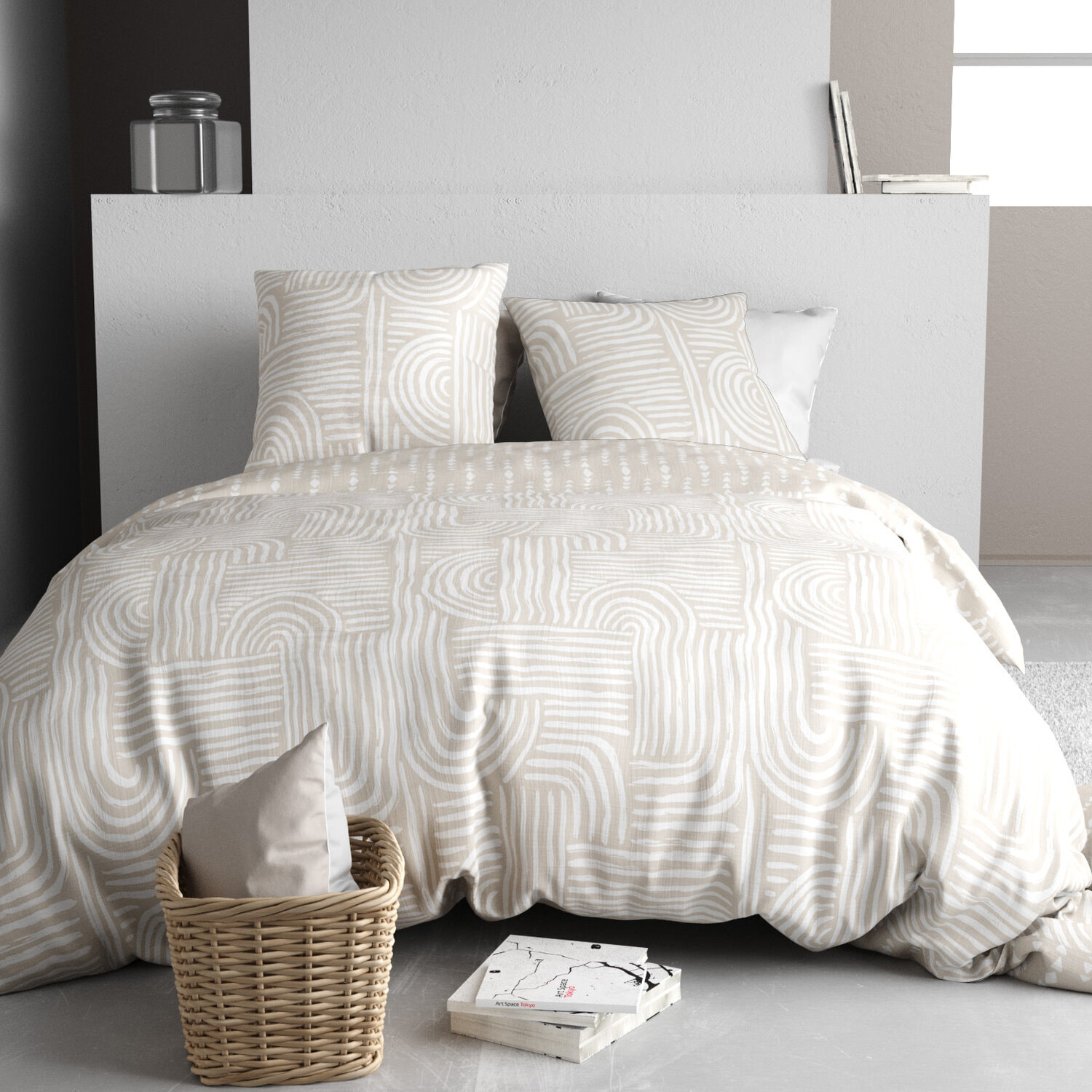 Parure housse de couette 3pcs 100% coton 57 fils fado
