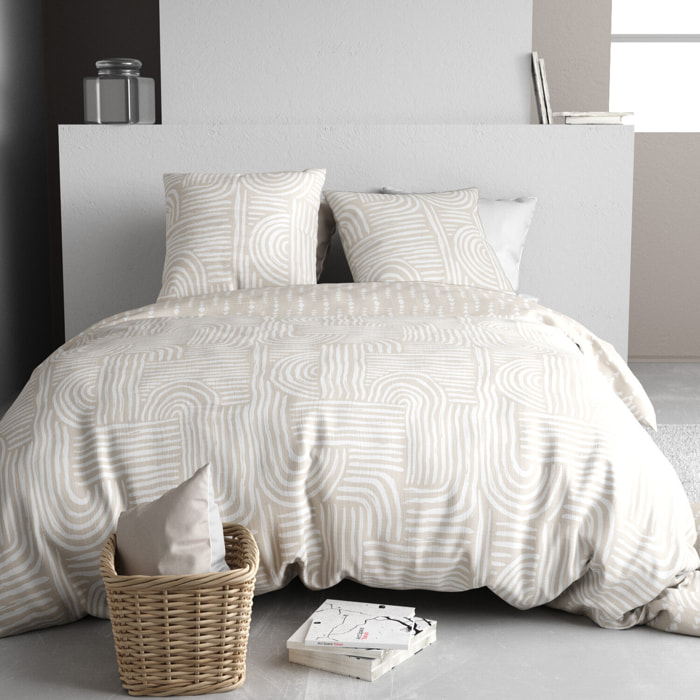 Parure housse de couette 3pcs 100% coton 57 fils fado