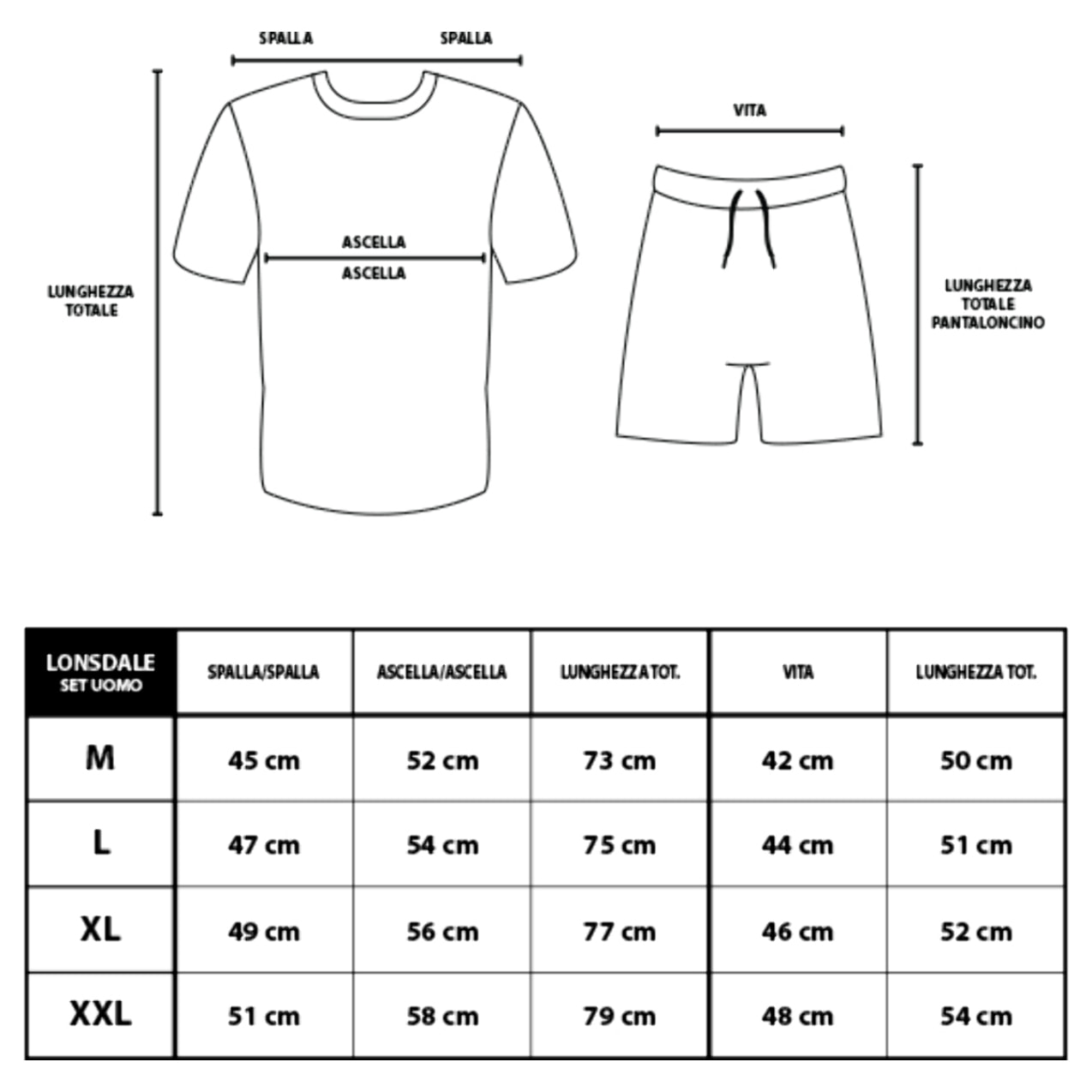 Completo Set Uomo LONSDALE Cotone Corto