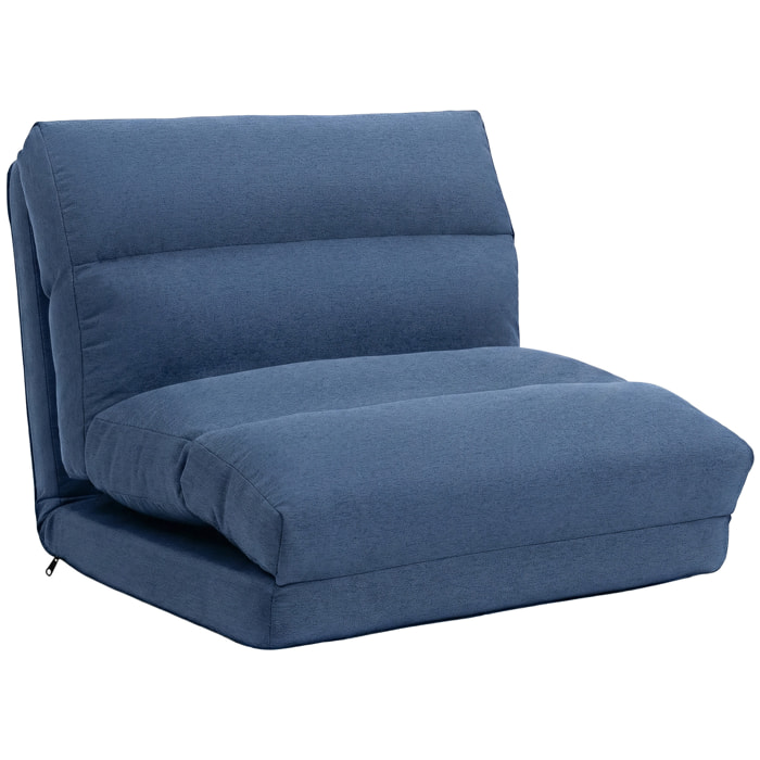 Fauteuil convertible fauteuil paresseux grand confort inclinaison dossier multipositions 90°-180° tissu bleu